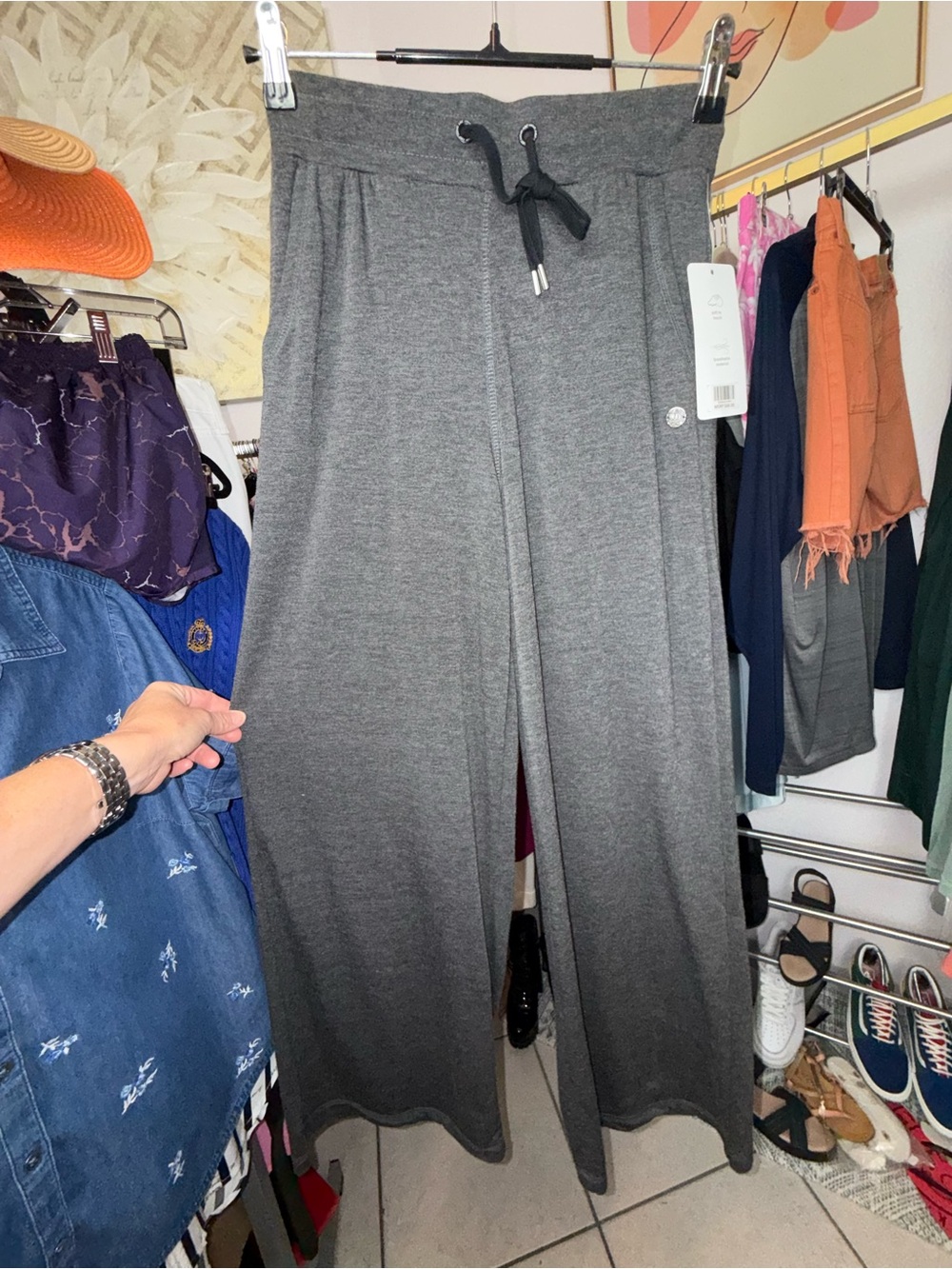 Jones New York Sportswear Wide Leg Lounge Pants • Charcoal Gray • NWT • Small